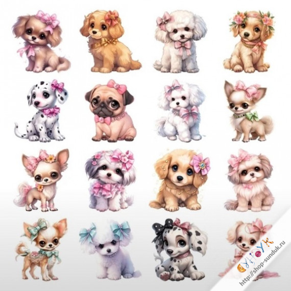 Термоаппликации "Щенята" [3180296]